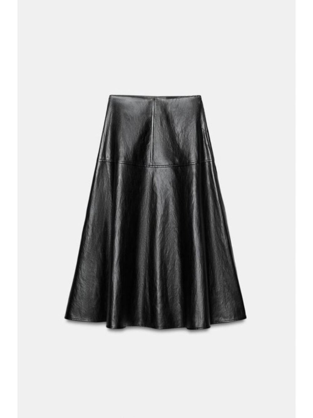ZARA FAUX LEATHER A-LINE MIDI SKIRT 4387/292/800